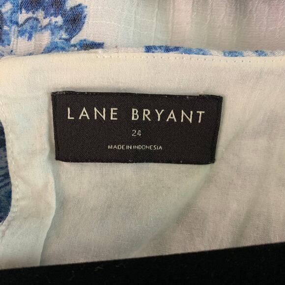 LANE BRYANT Dress 24 Vintage Fields Flutter Sleeve Faux Wrap Maxi Keyhole Lined - Picture 13 of 16